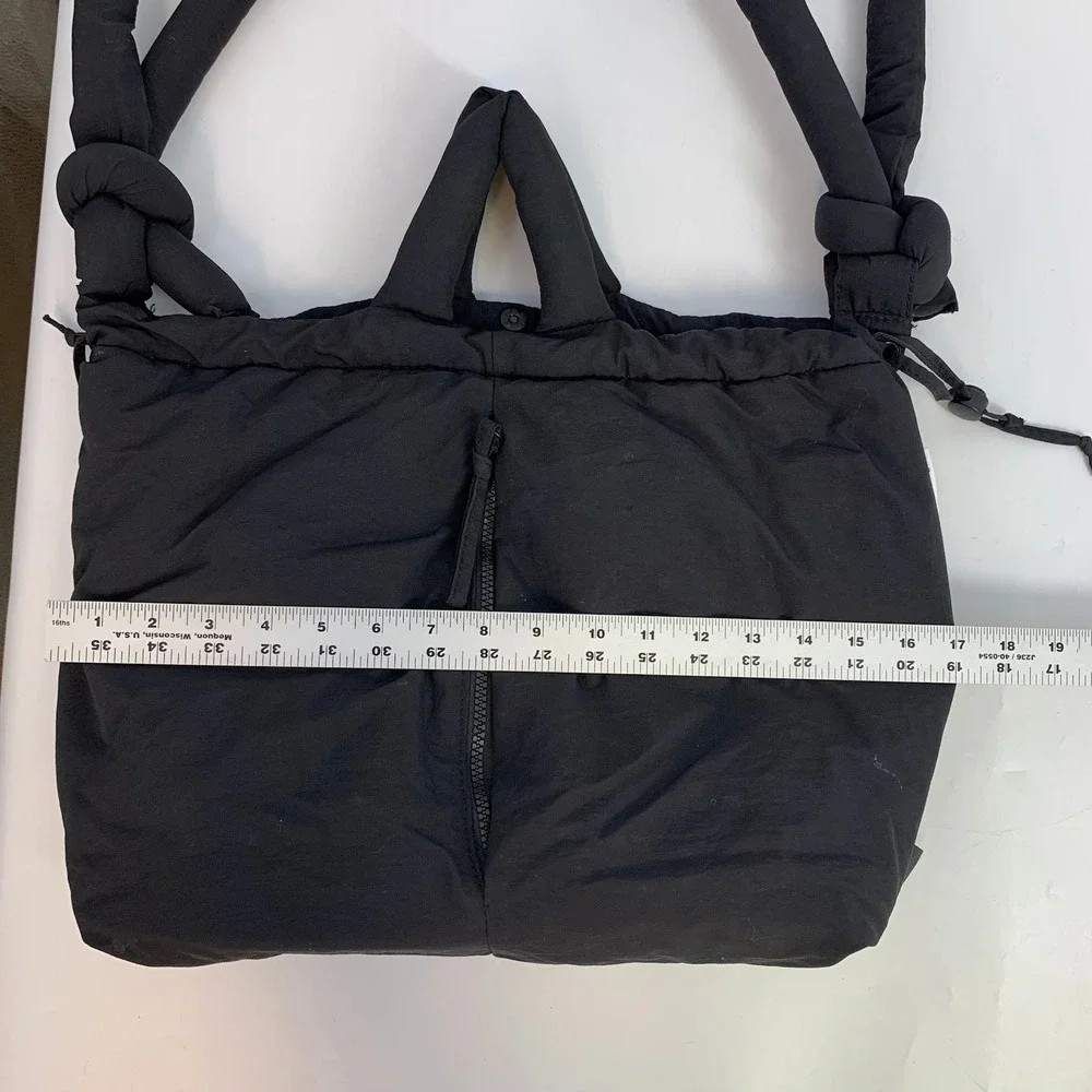 ÖLEND Backpacks Black Large Padded Shoulder Nylon Tote‎ Bag Drawstring Closure